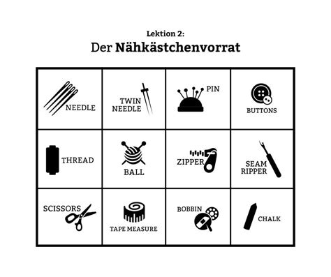 nähen englisch